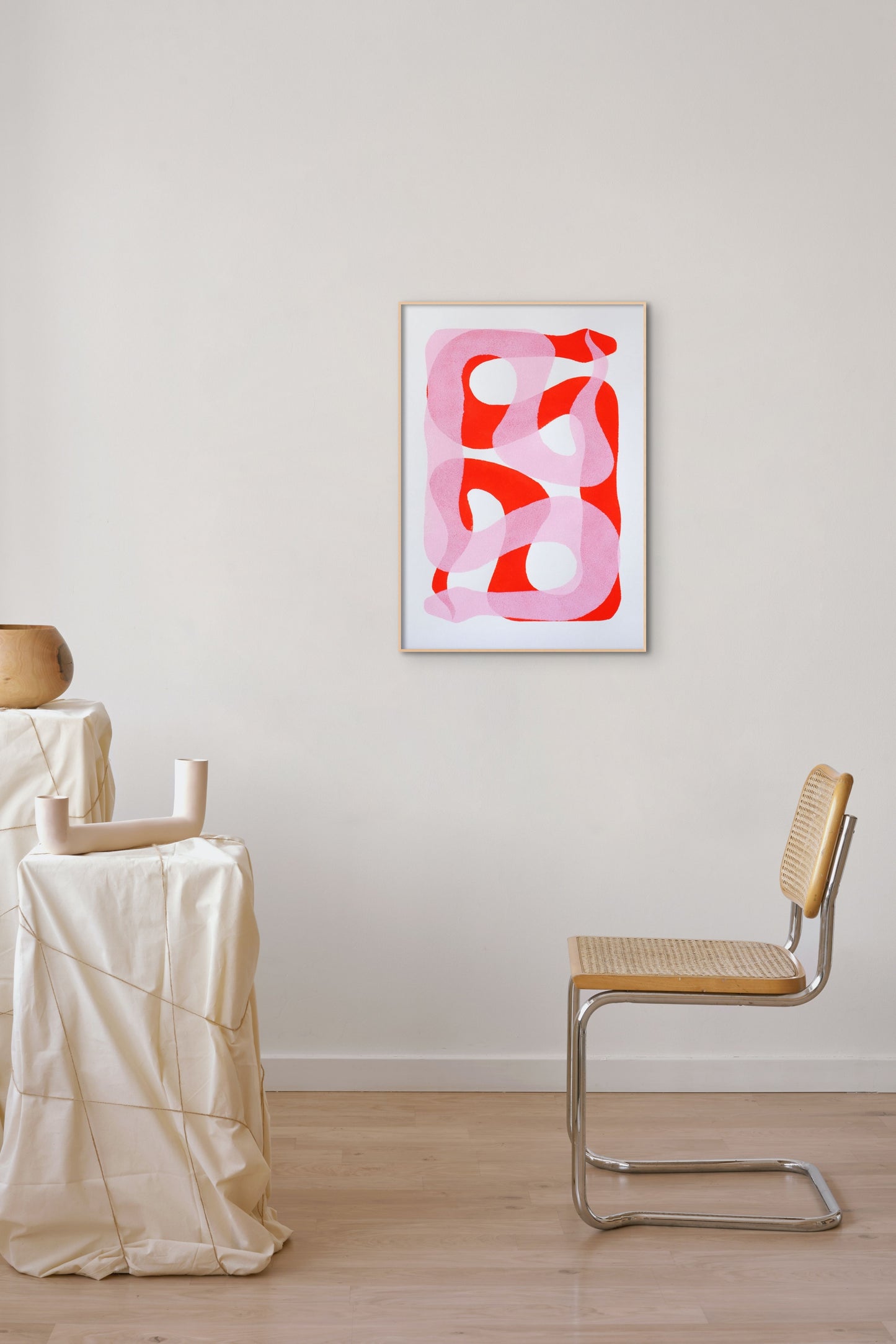 Eurhythmic Serpents in Blushing Ruby - 50 x 70cm